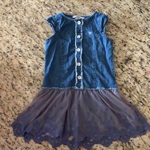 Guess kids girls Jean dress with lace size 4t